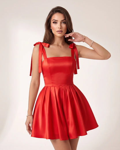 Messina Mini Dresses — Red