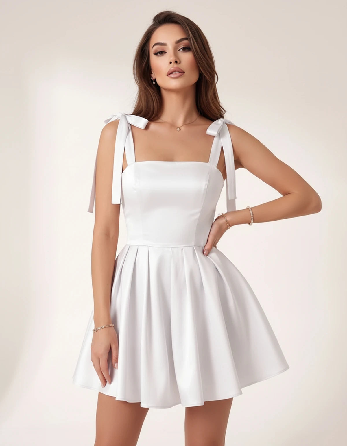 Messina Mini Dresses — White | SKU: RB-182a6a-white-2,RB-182a6a-white-4,RB-182a6a-white-6,RB-182a6a-white-8,RB-182a6a-white-10,RB-182a6a-white-12,RB-182a6a-white-14,RB-182a6a-white-16,RB-182a6a-white-16W,RB-182a6a-white-18W,RB-182a6a-white-20W,RB-182a6a-white-22W