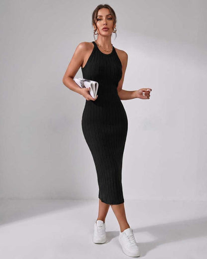 Ramblion Mia midi dress — crew neck neckline · styled view 8 · styled for cocktail season