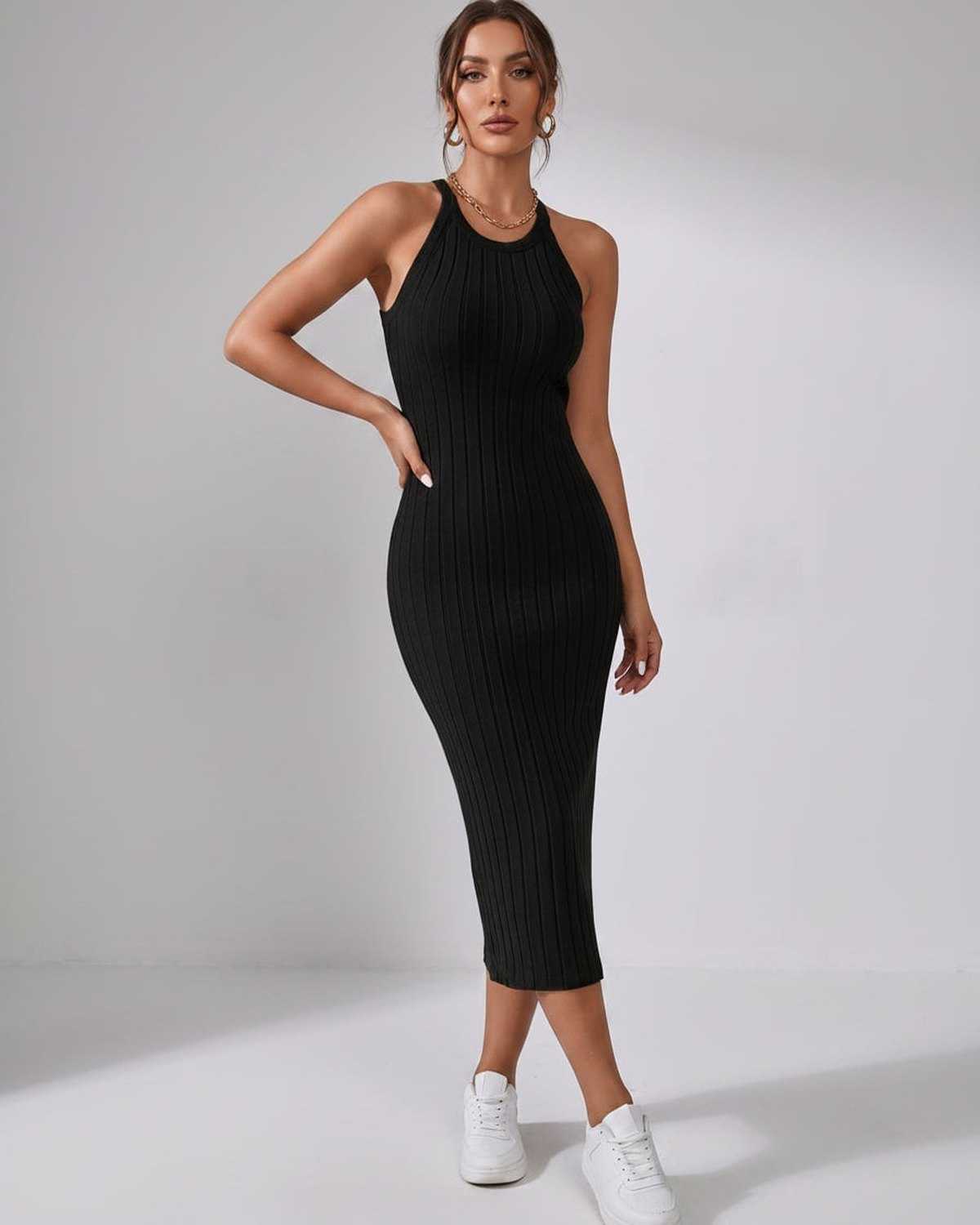 Ramblion Mia midi dress — crew neck neckline · styled view 9 · styled for cocktail season