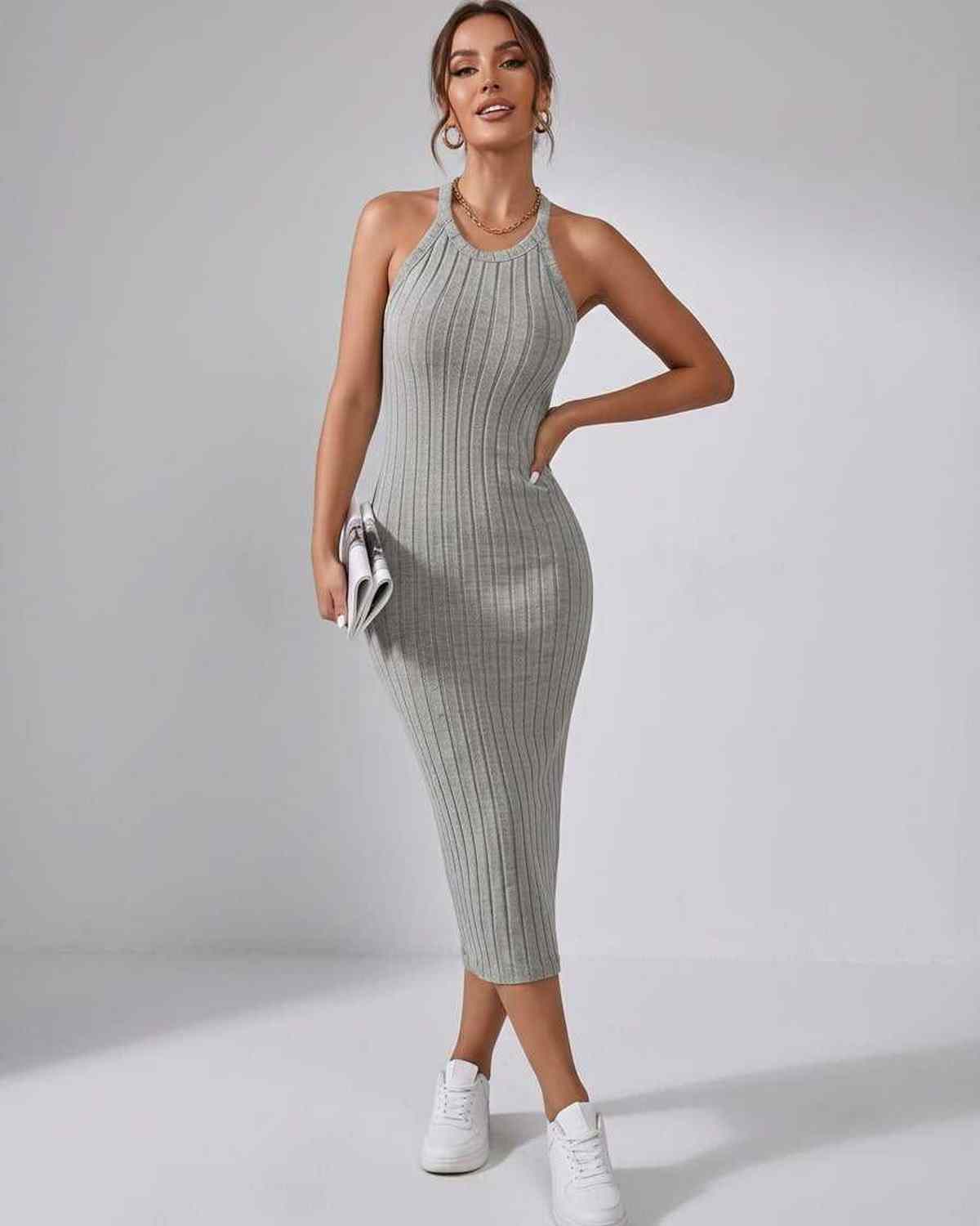 Ramblion Mia midi dress — crew neck neckline · styled view 24 · styled for cocktail season