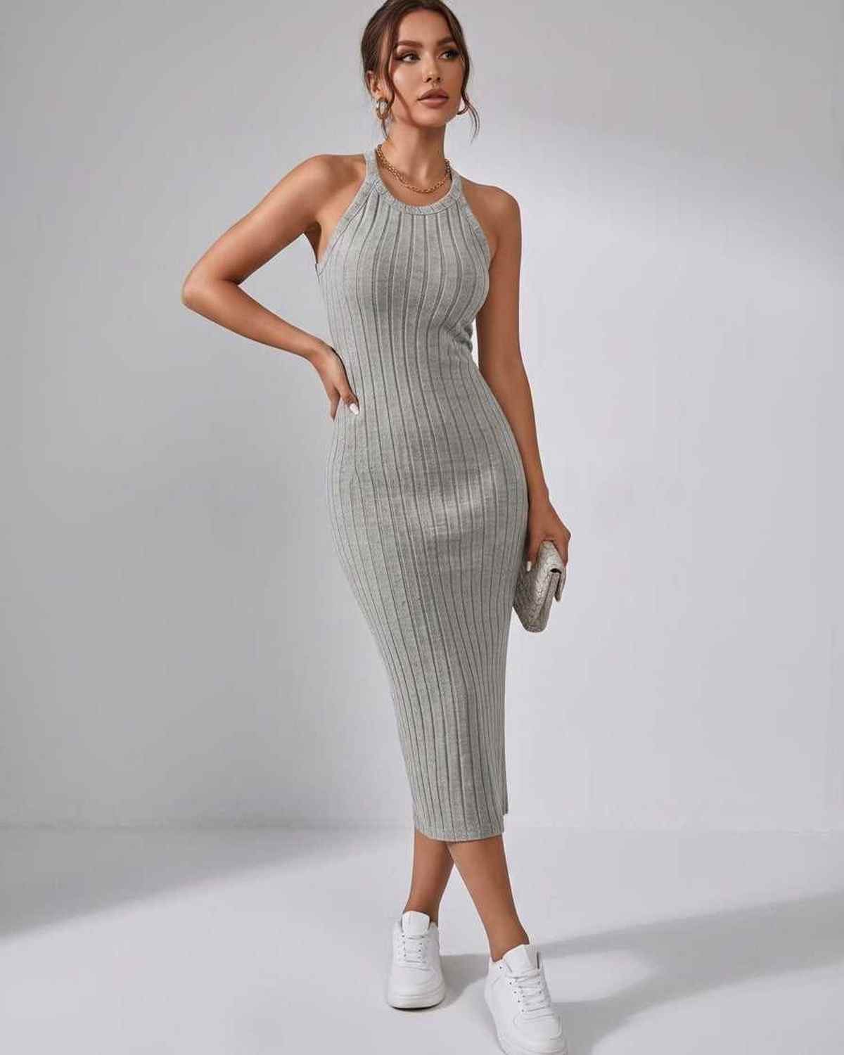 Ramblion Mia midi dress — crew neck neckline · styled view 26 · styled for cocktail season