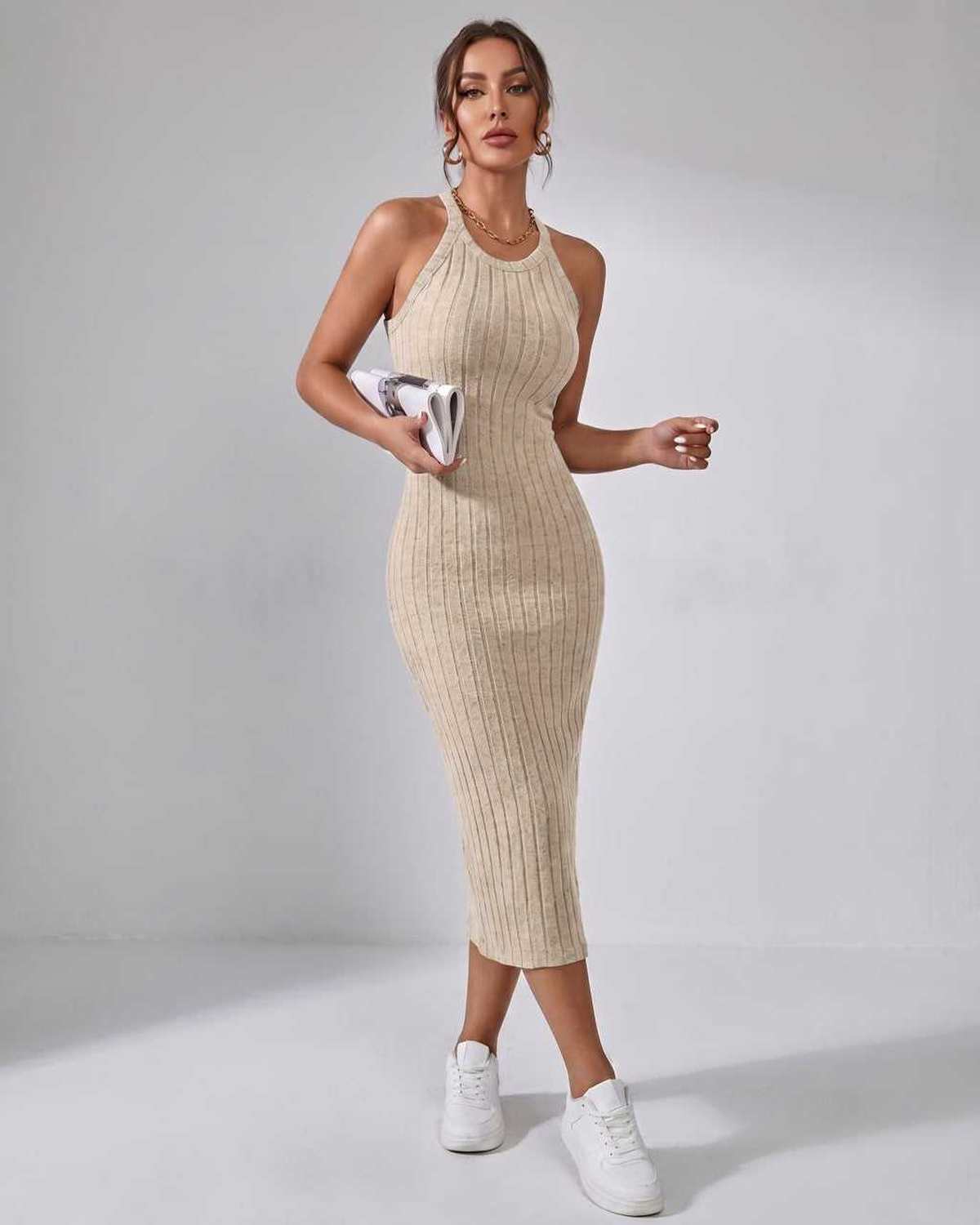 Ramblion Mia midi dress — crew neck neckline · styled view 29 · styled for cocktail season