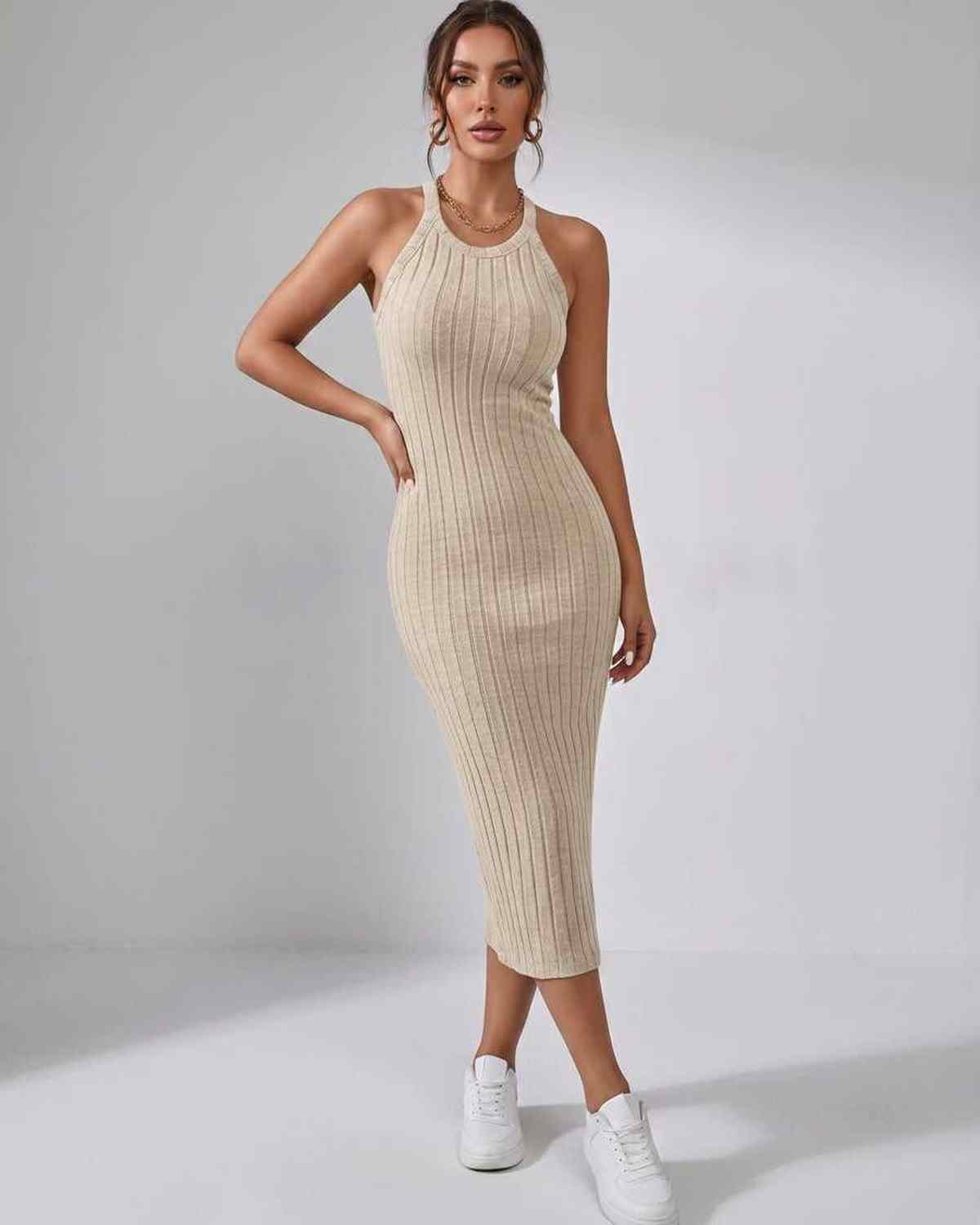 Ramblion Mia midi dress — crew neck neckline · styled view 30 · styled for cocktail season