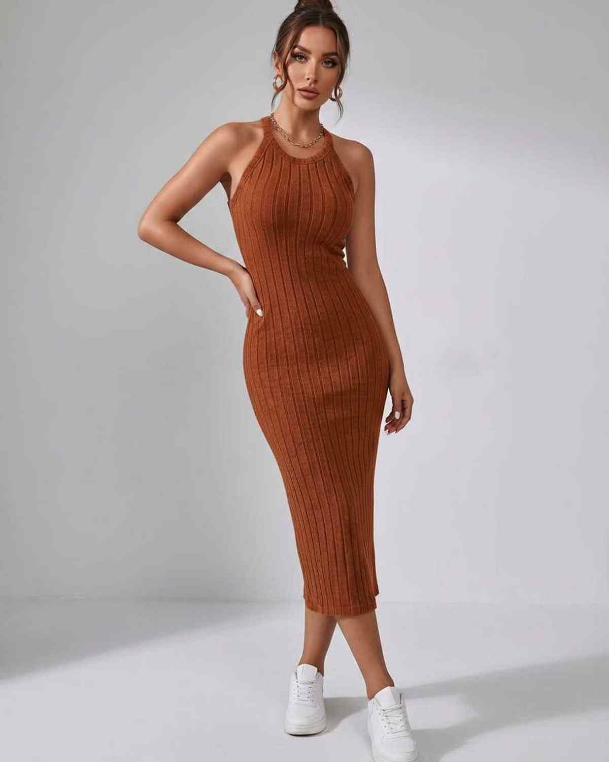 Ramblion Mia midi dress — crew neck neckline · styled view 38 · styled for cocktail season