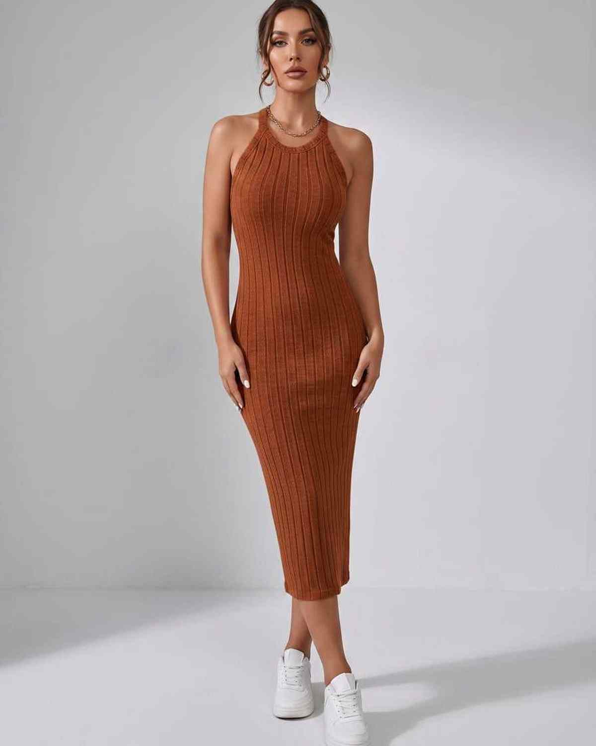 Ramblion Mia midi dress — crew neck neckline · styled view 39 · styled for cocktail season