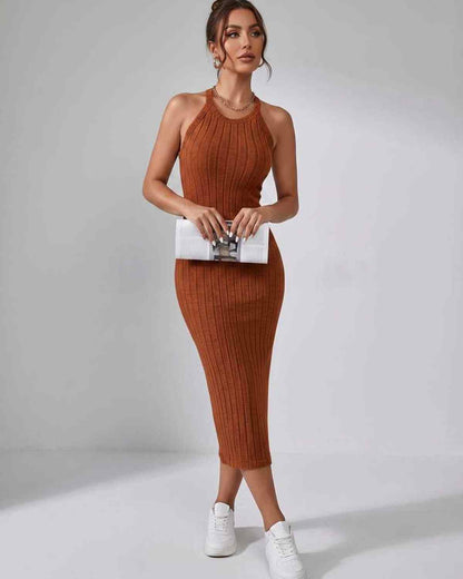 Ramblion Mia midi dress — crew neck neckline · styled view 40 · styled for cocktail season