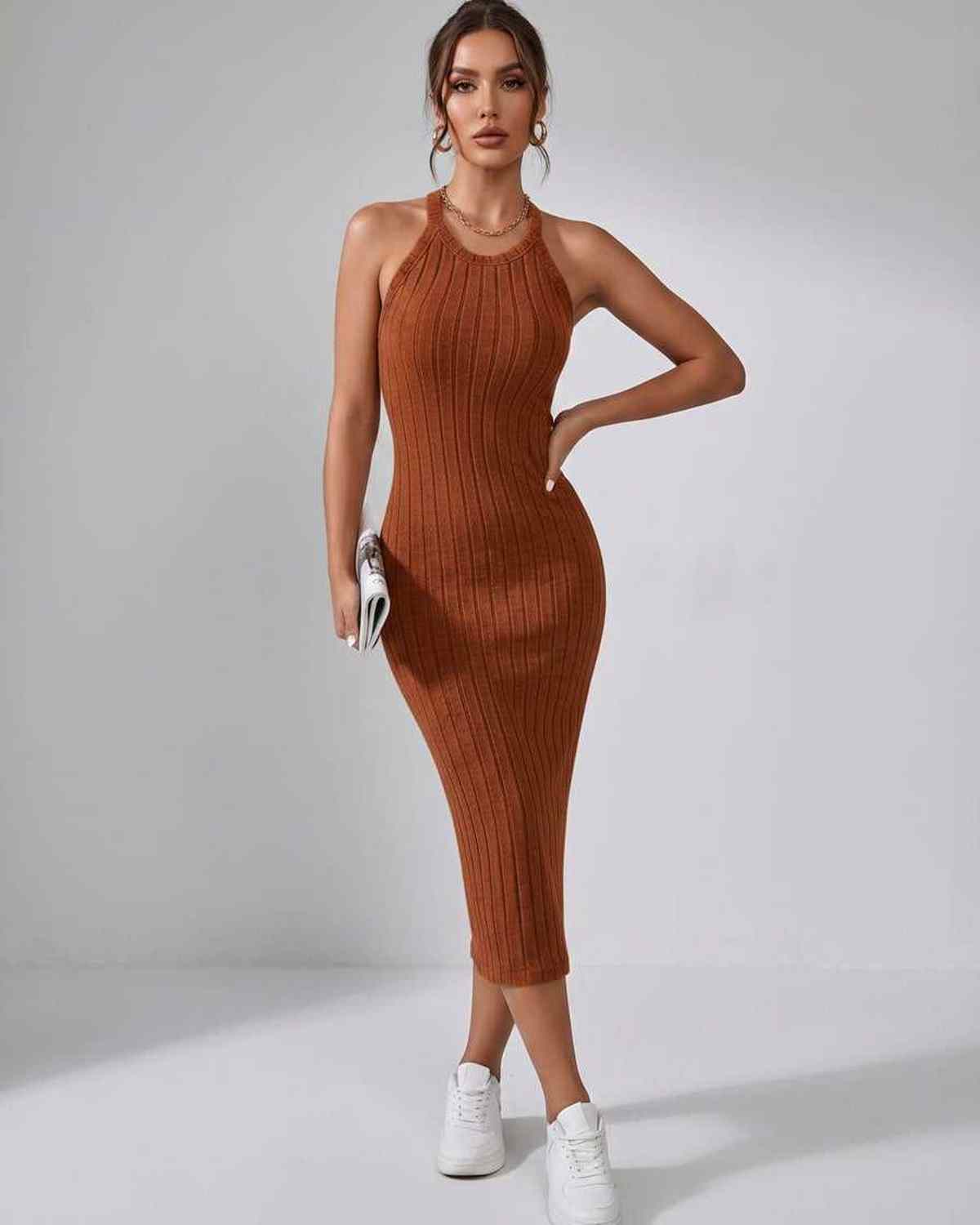 Ramblion Mia midi dress — crew neck neckline · styled view 41 · styled for cocktail season