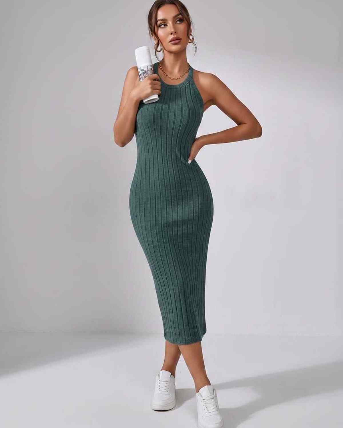Ramblion Mia midi dress — crew neck neckline · styled view 46 · styled for cocktail season