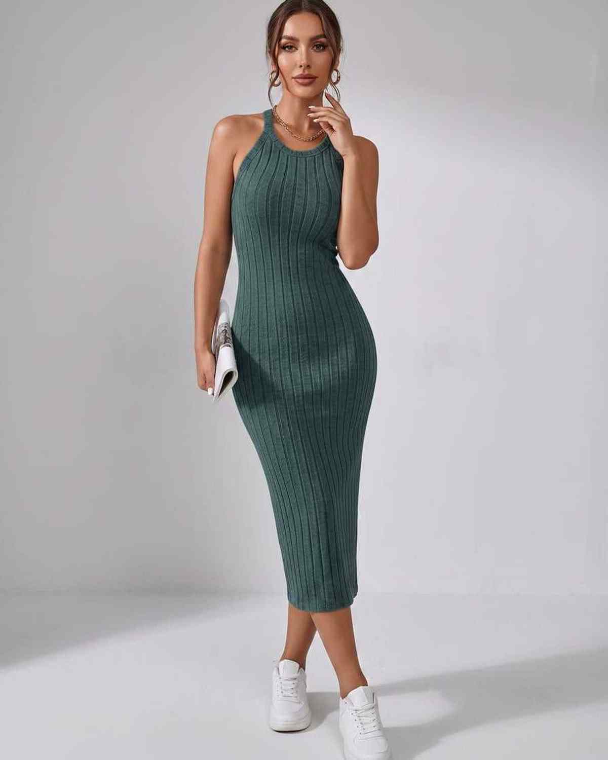 Ramblion Mia midi dress — crew neck neckline · styled view 47 · styled for cocktail season