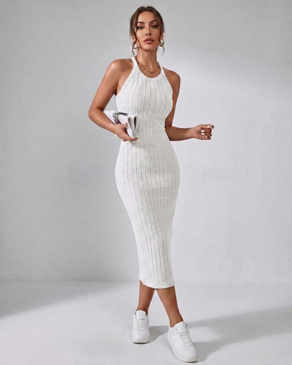 Ramblion Mia midi dress — crew neck neckline · styled view 50 · styled for cocktail season