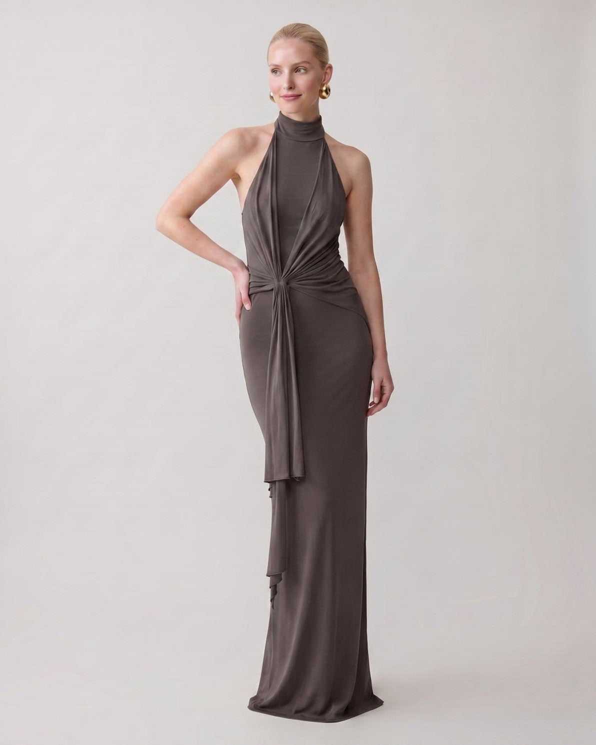 Ramblion Mira maxi dress — halter neckline · styled view 11 · styled for prom season