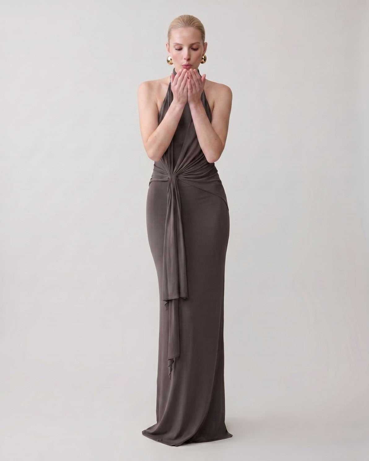 Ramblion Mira maxi dress — halter neckline · styled view 14 · styled for prom season