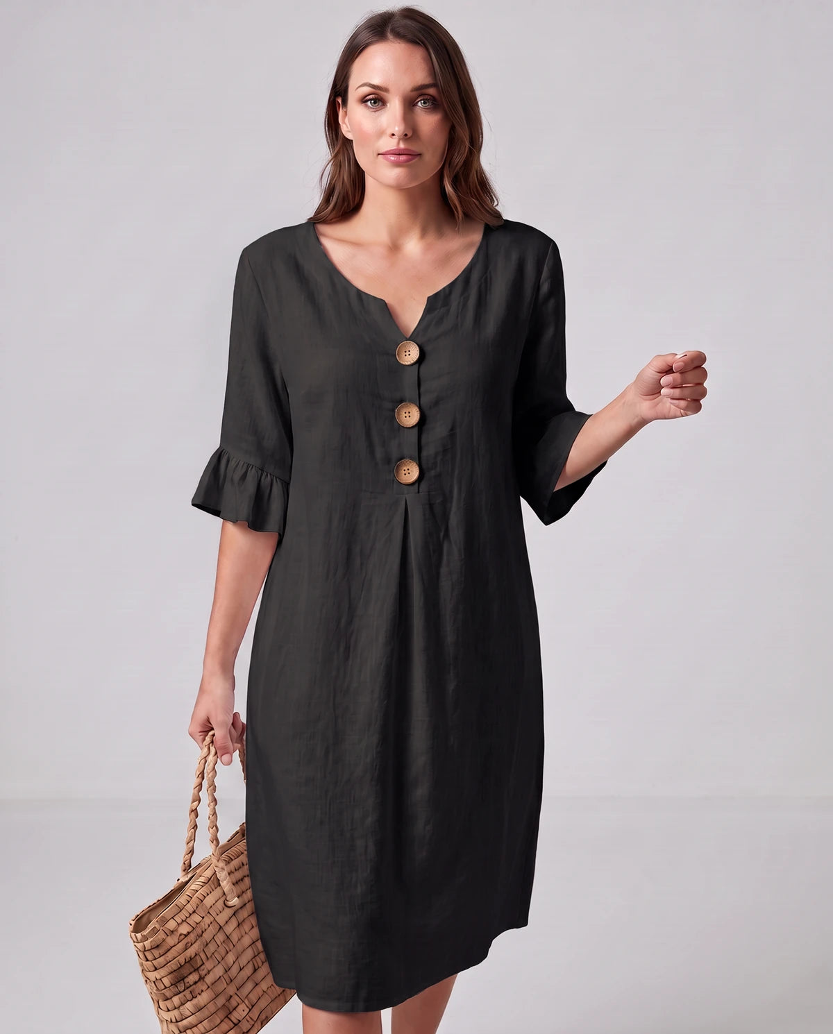 Mirabelle Midi Dresses — Black | SKU: RB-3c3d75-black-XS,RB-3c3d75-black-S,RB-3c3d75-black-M,RB-3c3d75-black-L,RB-3c3d75-black-XL,RB-3c3d75-black-2XL