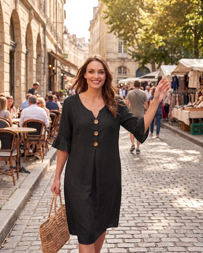 Mirabelle Midi Dresses — Black | SKU: RB-3c3d75-black-XS,RB-3c3d75-black-S,RB-3c3d75-black-M,RB-3c3d75-black-L,RB-3c3d75-black-XL,RB-3c3d75-black-2XL