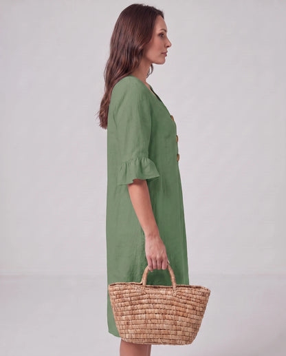 Mirabelle Midi Dresses — Green | SKU: RB-3c3d75-green-XS,RB-3c3d75-green-S,RB-3c3d75-green-M,RB-3c3d75-green-L,RB-3c3d75-green-XL,RB-3c3d75-green-2XL
