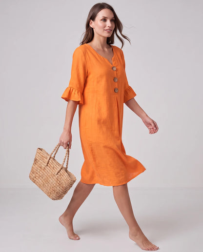 Mirabelle Midi Dresses — Orange | SKU: RB-3c3d75-orange-XS,RB-3c3d75-orange-S,RB-3c3d75-orange-M,RB-3c3d75-orange-L,RB-3c3d75-orange-XL,RB-3c3d75-orange-2XL