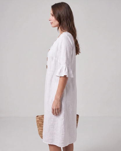 Mirabelle Midi Dresses — White | SKU: RB-3c3d75-white-XS,RB-3c3d75-white-S,RB-3c3d75-white-M,RB-3c3d75-white-L,RB-3c3d75-white-XL,RB-3c3d75-white-2XL