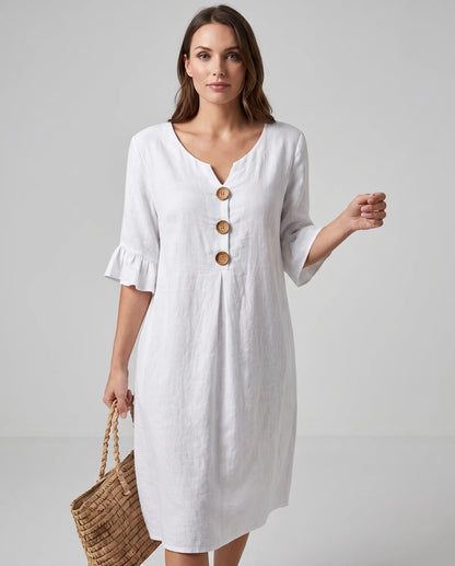 Mirabelle Midi Dresses — White | SKU: RB-3c3d75-white-XS,RB-3c3d75-white-S,RB-3c3d75-white-M,RB-3c3d75-white-L,RB-3c3d75-white-XL,RB-3c3d75-white-2XL