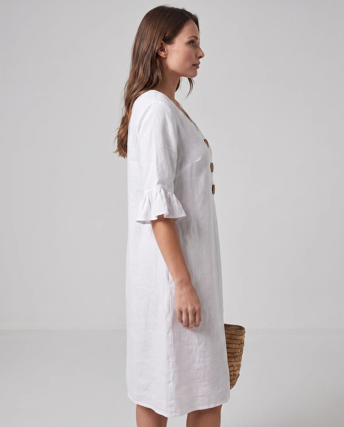 Mirabelle Midi Dresses — White | SKU: RB-3c3d75-white-XS,RB-3c3d75-white-S,RB-3c3d75-white-M,RB-3c3d75-white-L,RB-3c3d75-white-XL,RB-3c3d75-white-2XL
