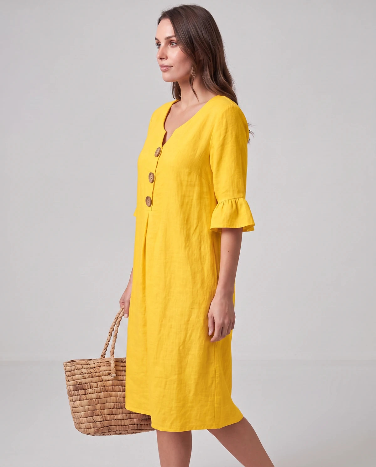 Mirabelle Midi Dresses — Yellow | SKU: RB-3c3d75-yellow-XS,RB-3c3d75-yellow-S,RB-3c3d75-yellow-M,RB-3c3d75-yellow-L,RB-3c3d75-yellow-XL,RB-3c3d75-yellow-2XL