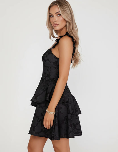 Mirielle Mini Dresses — Black | SKU: RB-2ac806-black-2,RB-2ac806-black-4,RB-2ac806-black-6,RB-2ac806-black-8,RB-2ac806-black-10,RB-2ac806-black-12,RB-2ac806-black-14,RB-2ac806-black-16,RB-2ac806-black-16W,RB-2ac806-black-18W,RB-2ac806-black-20W,RB-2ac806-black-22W