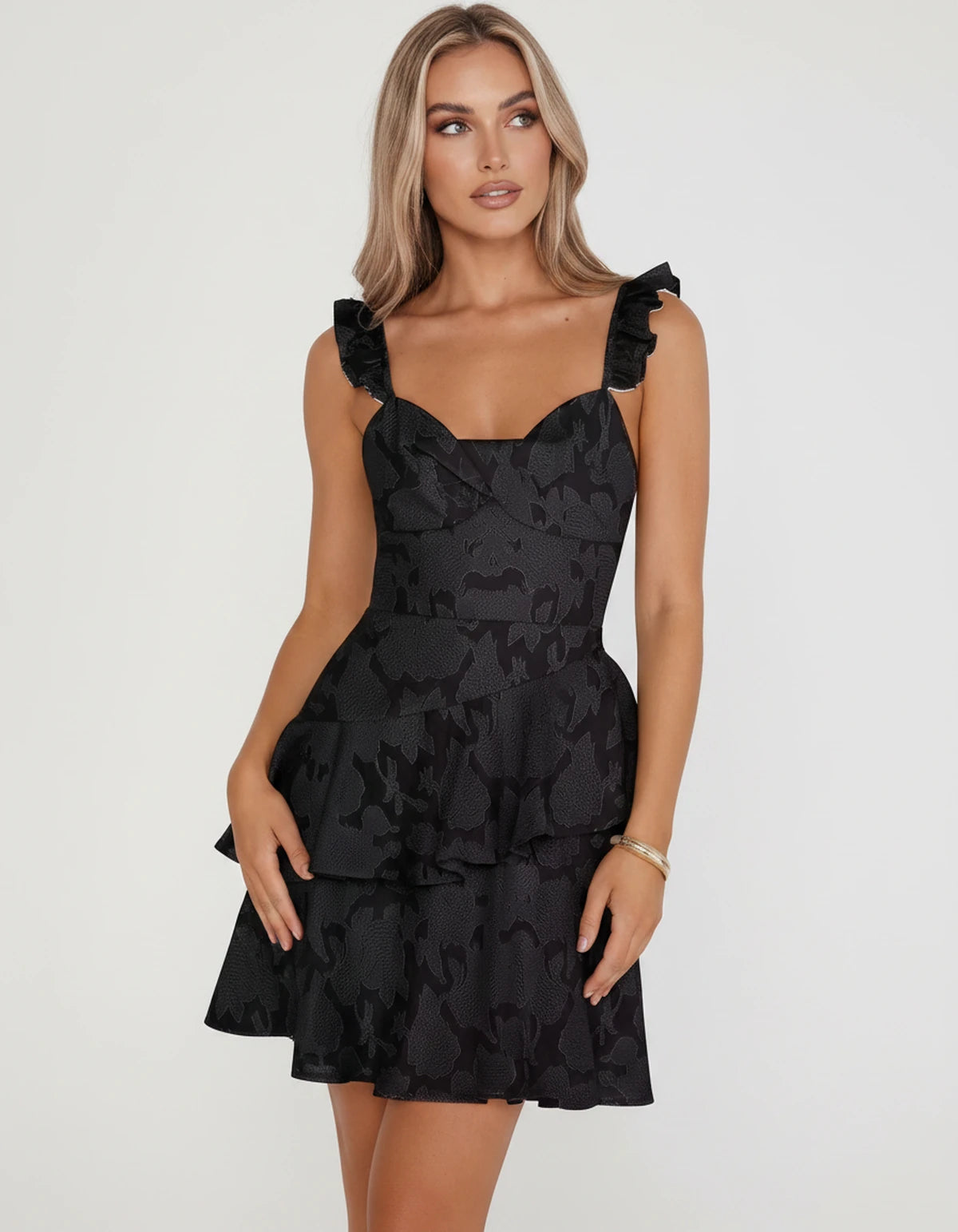 Mirielle Mini Dresses — Black | SKU: RB-2ac806-black-2,RB-2ac806-black-4,RB-2ac806-black-6,RB-2ac806-black-8,RB-2ac806-black-10,RB-2ac806-black-12,RB-2ac806-black-14,RB-2ac806-black-16,RB-2ac806-black-16W,RB-2ac806-black-18W,RB-2ac806-black-20W,RB-2ac806-black-22W