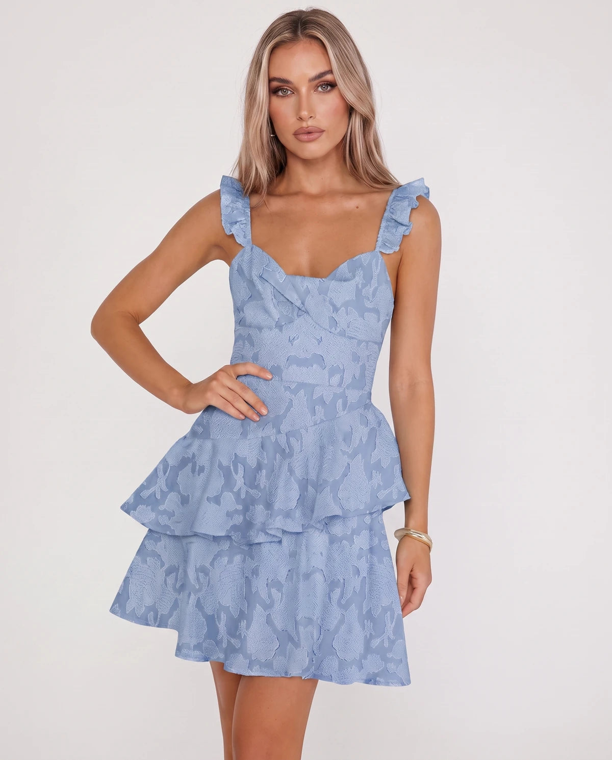 Mirielle Mini Dresses — Dusty Blue
