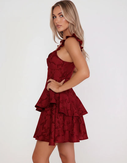Mirielle Mini Dresses — Red | SKU: RB-2ac806-red-2,RB-2ac806-red-4,RB-2ac806-red-6,RB-2ac806-red-8,RB-2ac806-red-10,RB-2ac806-red-12,RB-2ac806-red-14,RB-2ac806-red-16,RB-2ac806-red-16W,RB-2ac806-red-18W,RB-2ac806-red-20W,RB-2ac806-red-22W