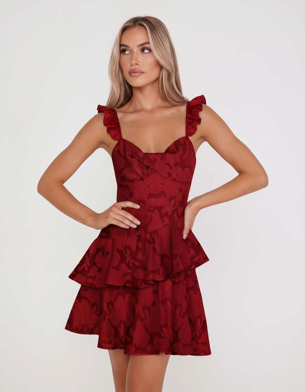 Mirielle Mini Dresses — Red | SKU: RB-2ac806-red-2,RB-2ac806-red-4,RB-2ac806-red-6,RB-2ac806-red-8,RB-2ac806-red-10,RB-2ac806-red-12,RB-2ac806-red-14,RB-2ac806-red-16,RB-2ac806-red-16W,RB-2ac806-red-18W,RB-2ac806-red-20W,RB-2ac806-red-22W