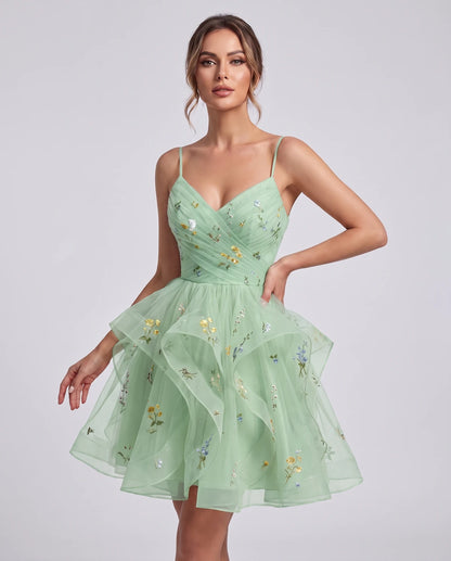Modena Mini Dresses — Sage Green