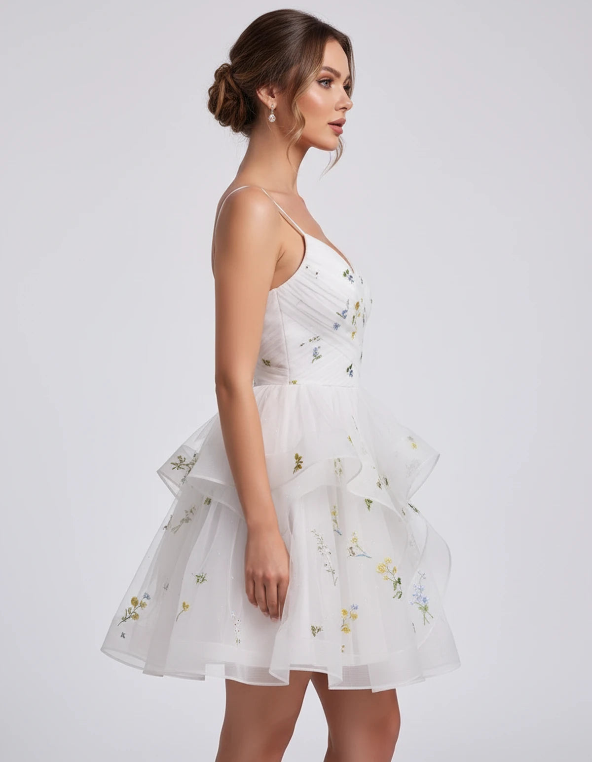 Modena Mini Dresses — White | SKU: RB-6fd90b-white-2,RB-6fd90b-white-4,RB-6fd90b-white-6,RB-6fd90b-white-8,RB-6fd90b-white-10,RB-6fd90b-white-12,RB-6fd90b-white-14,RB-6fd90b-white-16,RB-6fd90b-white-16W,RB-6fd90b-white-18W,RB-6fd90b-white-20W,RB-6fd90b-white-22W