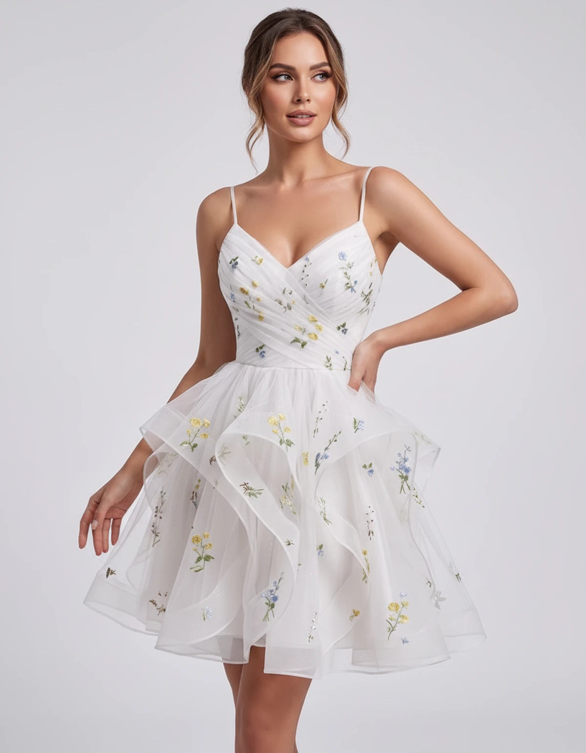 Modena Mini Dresses — White | SKU: RB-6fd90b-white-2,RB-6fd90b-white-4,RB-6fd90b-white-6,RB-6fd90b-white-8,RB-6fd90b-white-10,RB-6fd90b-white-12,RB-6fd90b-white-14,RB-6fd90b-white-16,RB-6fd90b-white-16W,RB-6fd90b-white-18W,RB-6fd90b-white-20W,RB-6fd90b-white-22W