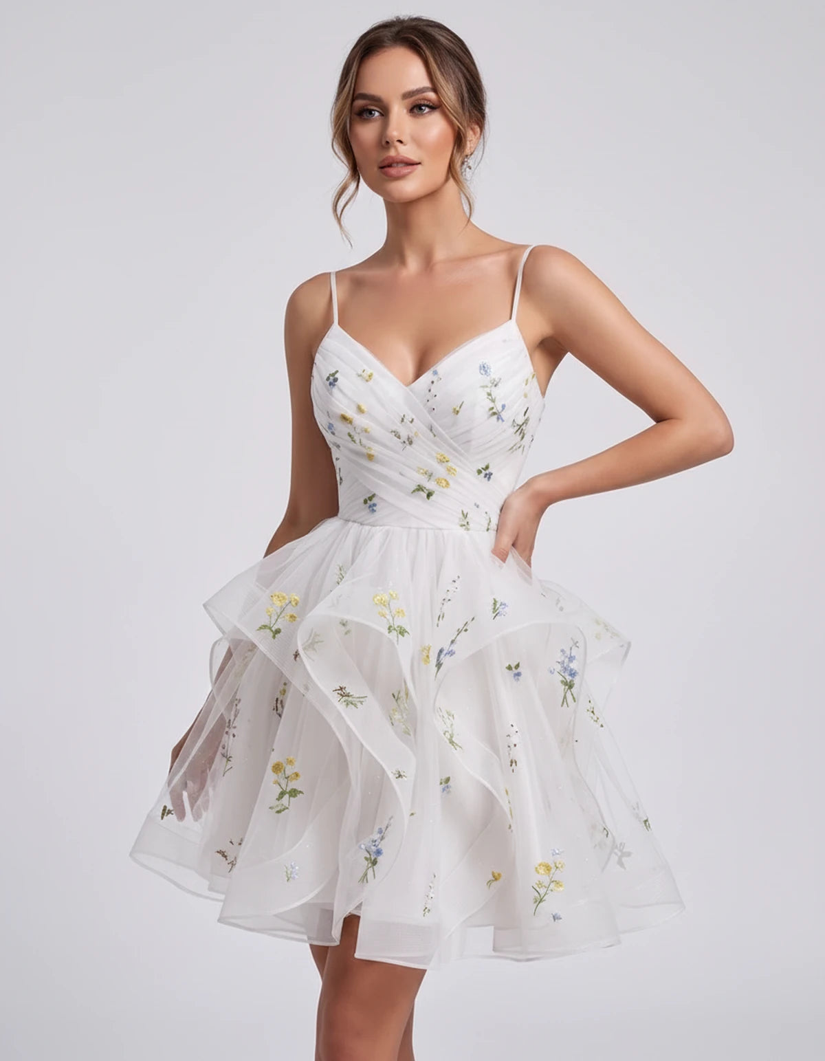 Modena Mini Dresses — White | SKU: RB-6fd90b-white-2,RB-6fd90b-white-4,RB-6fd90b-white-6,RB-6fd90b-white-8,RB-6fd90b-white-10,RB-6fd90b-white-12,RB-6fd90b-white-14,RB-6fd90b-white-16,RB-6fd90b-white-16W,RB-6fd90b-white-18W,RB-6fd90b-white-20W,RB-6fd90b-white-22W
