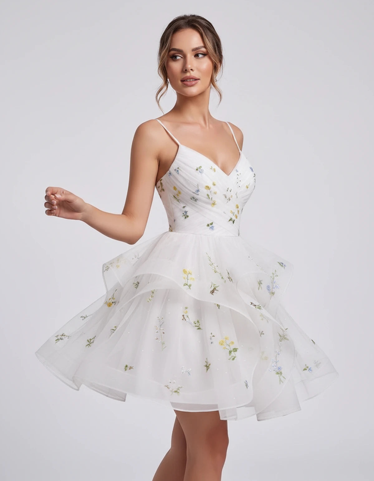 Modena Mini Dresses — White | SKU: RB-6fd90b-white-2,RB-6fd90b-white-4,RB-6fd90b-white-6,RB-6fd90b-white-8,RB-6fd90b-white-10,RB-6fd90b-white-12,RB-6fd90b-white-14,RB-6fd90b-white-16,RB-6fd90b-white-16W,RB-6fd90b-white-18W,RB-6fd90b-white-20W,RB-6fd90b-white-22W