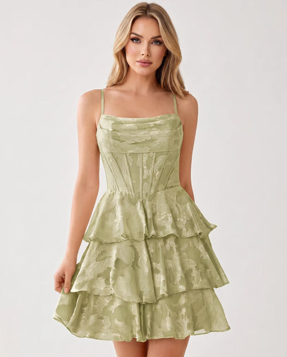 Monaco Mini Dresses — Sage Green