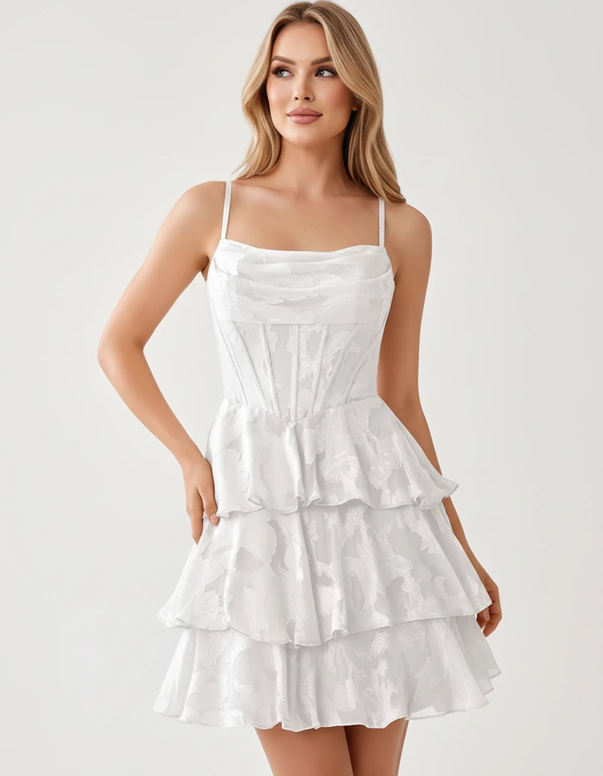 Monaco Mini Dresses — White | SKU: RB-bdba7e-white-2,RB-bdba7e-white-4,RB-bdba7e-white-6,RB-bdba7e-white-8,RB-bdba7e-white-10,RB-bdba7e-white-12,RB-bdba7e-white-14,RB-bdba7e-white-16,RB-bdba7e-white-16W,RB-bdba7e-white-18W,RB-bdba7e-white-20W,RB-bdba7e-white-22W