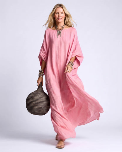 Monteverde Maxi Dresses — QZ2604184-fen | SKU: RB-cf5505-qz26049b-XS,RB-cf5505-qz26049b-S,RB-cf5505-qz26049b-M,RB-cf5505-qz26049b-L,RB-cf5505-qz26049b-XL,RB-cf5505-qz26049b-2XL