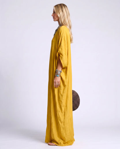 Monteverde Maxi Dresses — QZ2604184-huang | SKU: RB-cf5505-qz260446-XS,RB-cf5505-qz260446-S,RB-cf5505-qz260446-M,RB-cf5505-qz260446-L,RB-cf5505-qz260446-XL,RB-cf5505-qz260446-2XL
