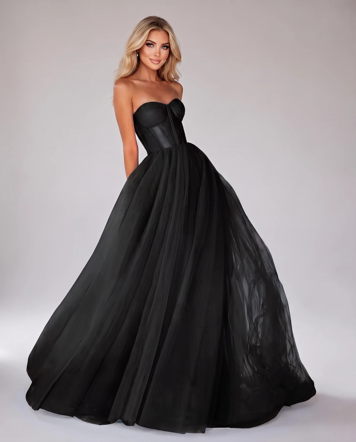 Morvenna Maxi Dresses — Black