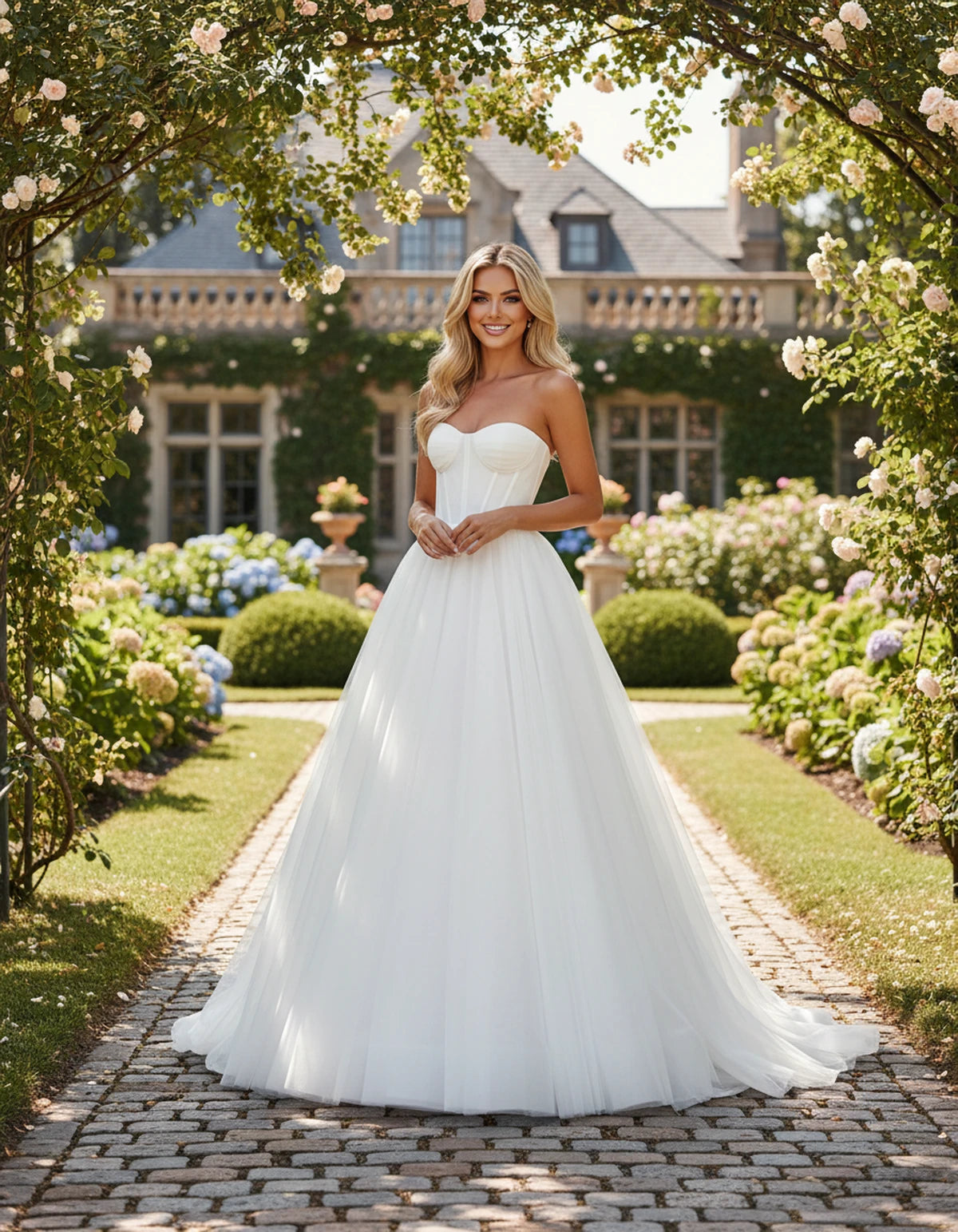 Morvenna Maxi Dresses — White | SKU: RB-922445-white-2,RB-922445-white-4,RB-922445-white-6,RB-922445-white-8,RB-922445-white-10,RB-922445-white-12,RB-922445-white-14,RB-922445-white-16,RB-922445-white-16W,RB-922445-white-18W,RB-922445-white-20W,RB-922445-white-22W