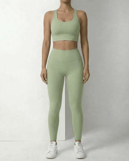 Mykonos Leggings by RAMBLION in mint green, featuring comfort fit for workouts or casual outings.