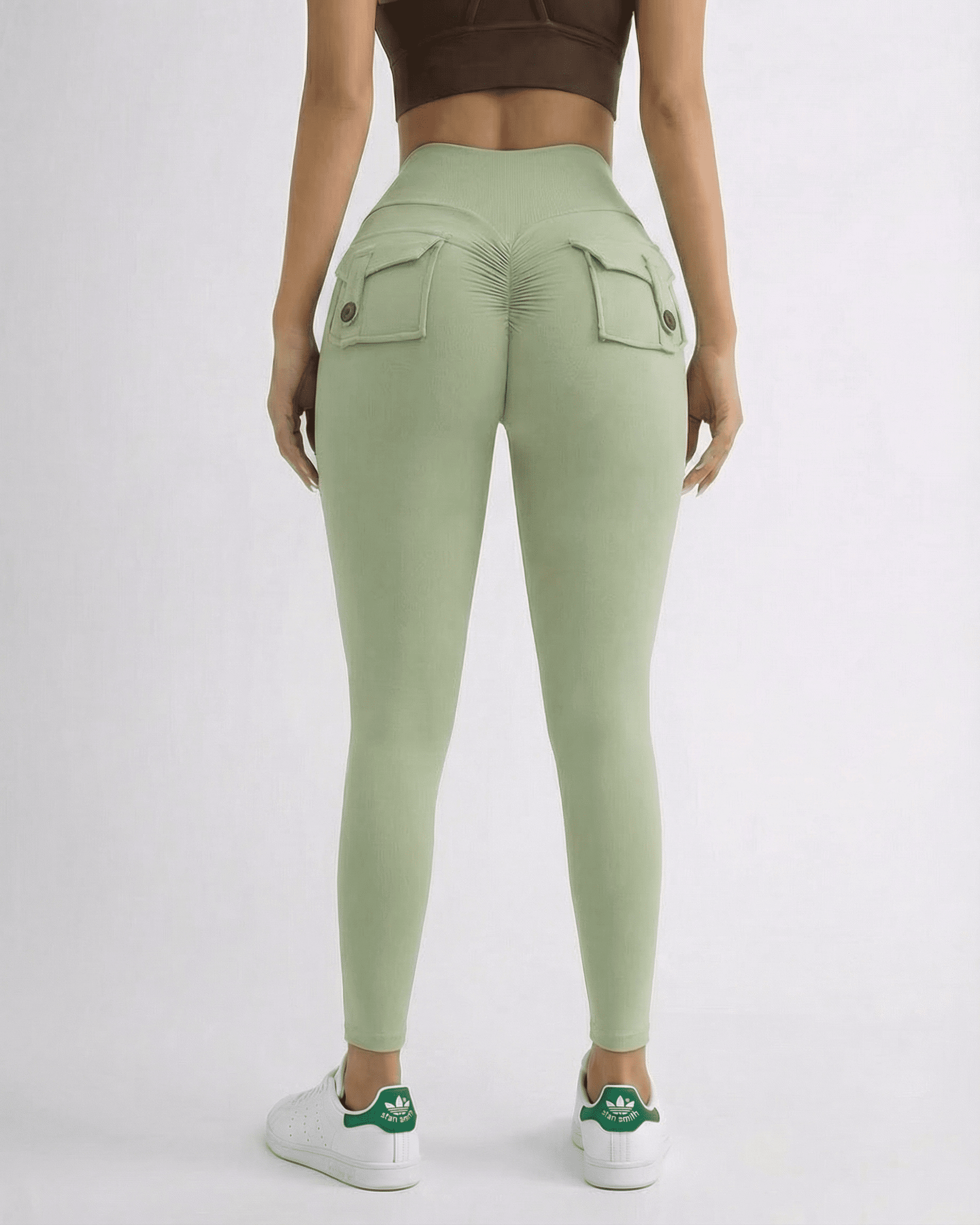 Mykonos Leggings by RAMBLION in mint green, ankle-length, crafted for comfort during workouts and casual outings.