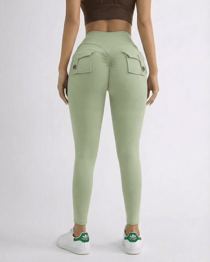 Mykonos Leggings by RAMBLION in mint green, ankle-length, crafted for comfort during workouts and casual outings.