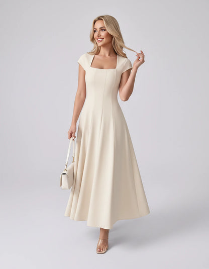 Myrtille Midi Dresses — Apricot