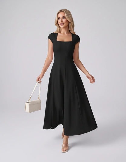 Myrtille Midi Dresses — Black | SKU: RB-2d8d50-black-XS,RB-2d8d50-black-S,RB-2d8d50-black-M,RB-2d8d50-black-L,RB-2d8d50-black-XL,RB-2d8d50-black-2XL
