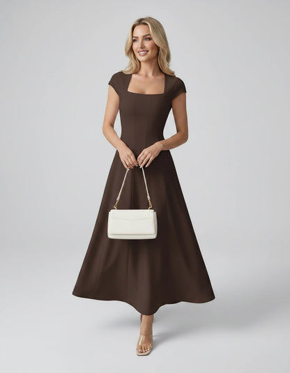 Myrtille Midi Dresses — Coffee