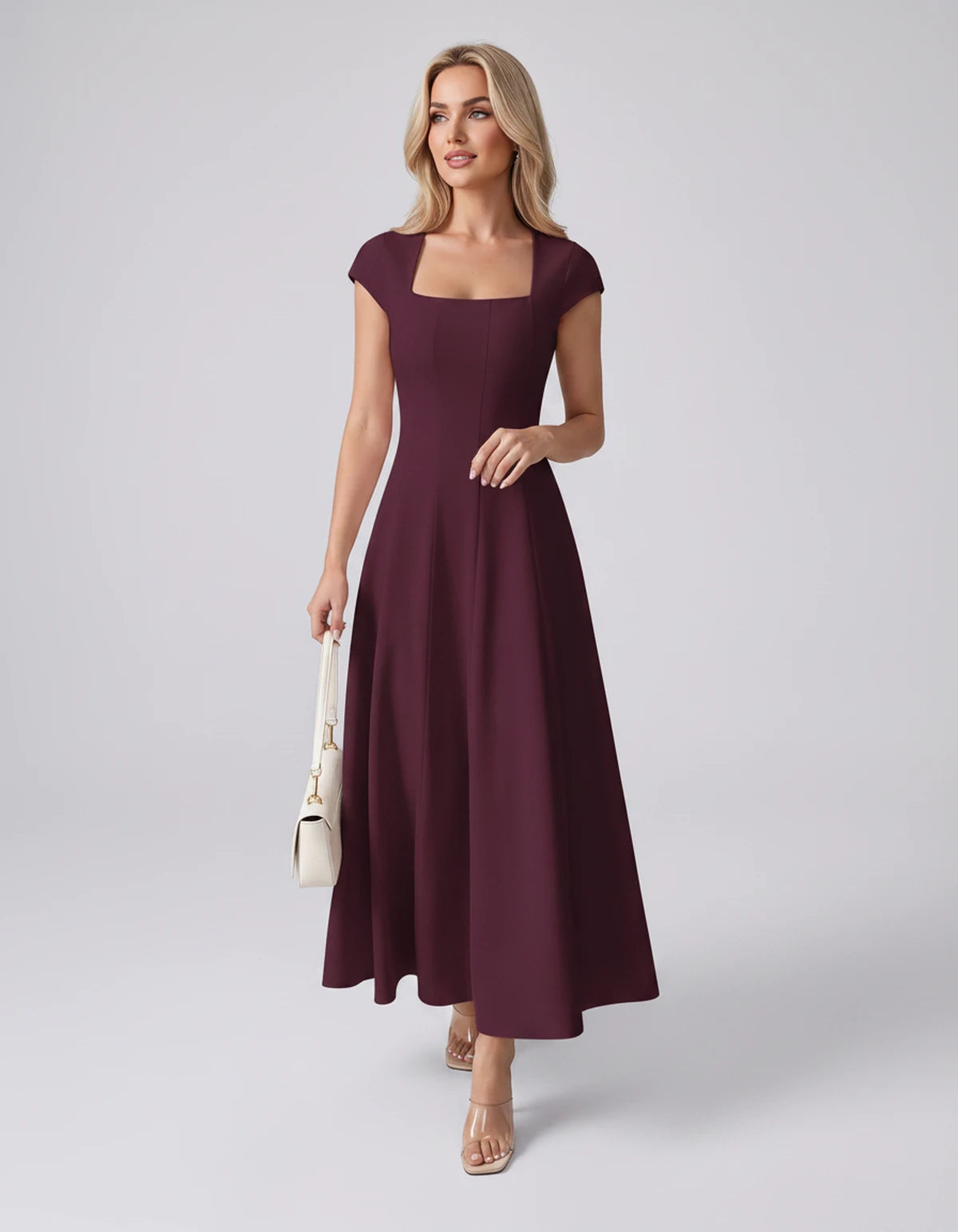 Myrtille Midi Dresses — Fuchsia | SKU: RB-2d8d50-fuchsia-XS,RB-2d8d50-fuchsia-S,RB-2d8d50-fuchsia-M,RB-2d8d50-fuchsia-L,RB-2d8d50-fuchsia-XL,RB-2d8d50-fuchsia-2XL