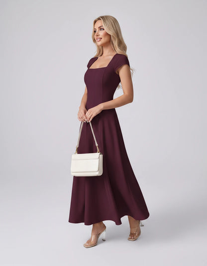 Myrtille Midi Dresses — Fuchsia | SKU: RB-2d8d50-fuchsia-XS,RB-2d8d50-fuchsia-S,RB-2d8d50-fuchsia-M,RB-2d8d50-fuchsia-L,RB-2d8d50-fuchsia-XL,RB-2d8d50-fuchsia-2XL