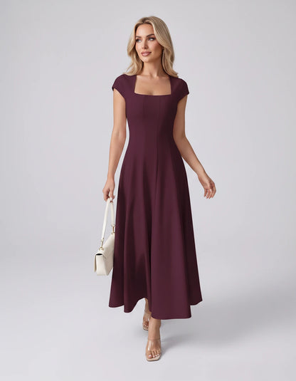 Myrtille Midi Dresses — Fuchsia | SKU: RB-2d8d50-fuchsia-XS,RB-2d8d50-fuchsia-S,RB-2d8d50-fuchsia-M,RB-2d8d50-fuchsia-L,RB-2d8d50-fuchsia-XL,RB-2d8d50-fuchsia-2XL